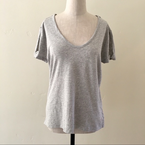New!  Sanctuary heather grey cutout shoulder tee - Picture 2 of 5